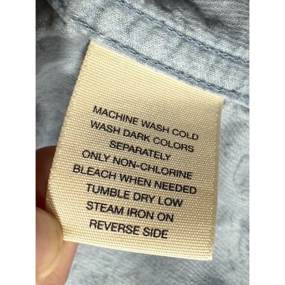 VTG St. John's Bay Corduroy Button Up Shirt Paisley Women's Size Small Blue - Picture 10 of 11